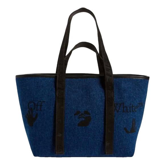 Off-White Commercial Logo Denim Tote - One Size Blue - Picture 1 of 6